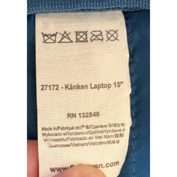 Fjallraven Kanken Backpack 14” Laptop Blue Classic Item 27173 School Travel - Picture 13 of 14